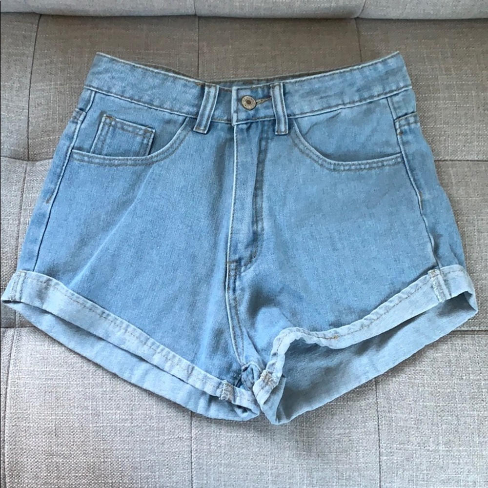 denim mom jeans shorts